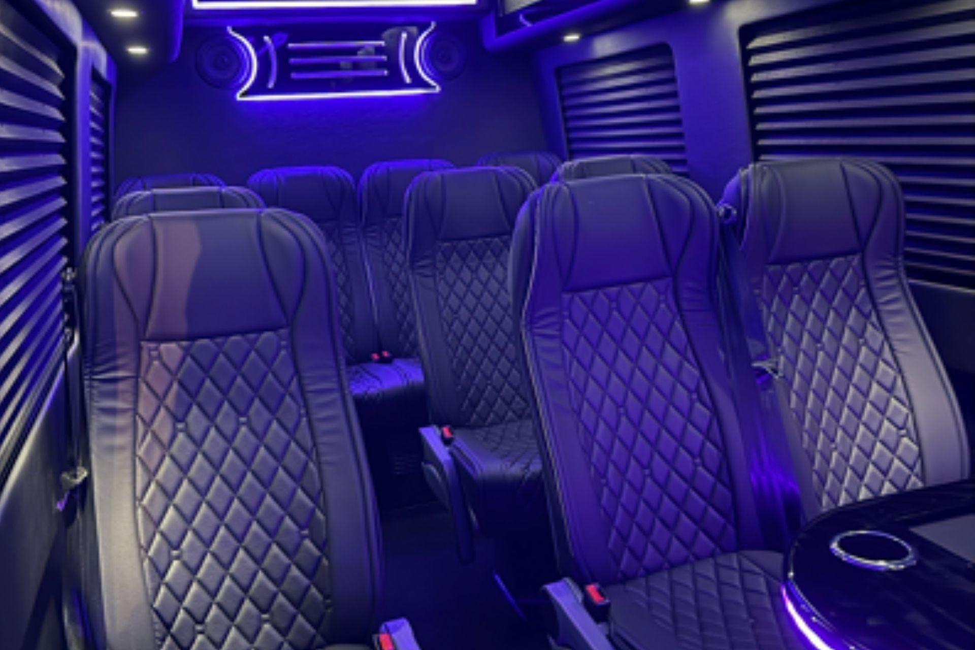 Executive Mercedes-Benz Sprinter van interior for group travel